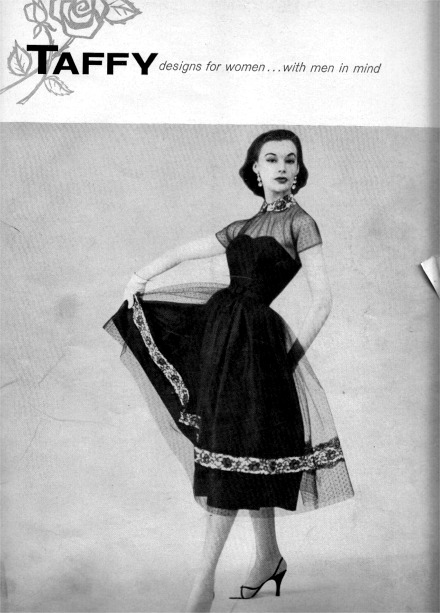Taffy in Harper's Bazaar, August 1956.