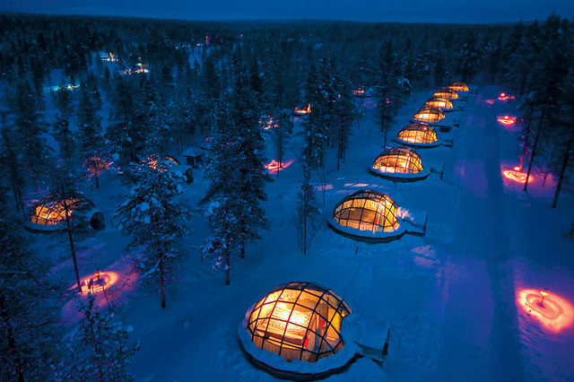 The Glass igloos in Lapland. Photo Credit