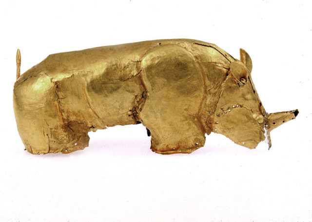 The Gold Rhino from a burial site on Mapungubwe hill. Photo Credit