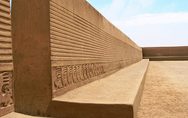 Wall of the main square at the Tschudi palace in the Chan Chan complex. Photo Credit