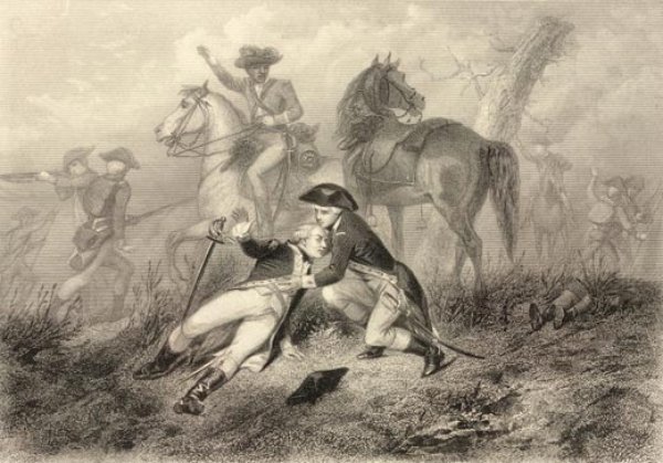Lafayette wounded at the battle of Brandywine