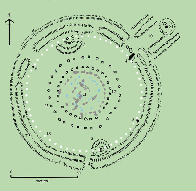 Plan of Stonehenge in 2004. Author: Adamsan CC BY-SA 3.0