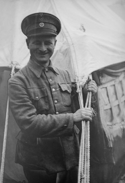 A Polish refugee who works as a guard at the camp Photo Credit