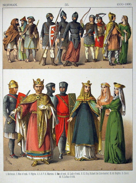 Victorian interpretation of the Normans’ national dress, 1000–1100
