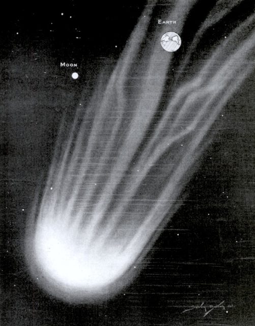 The 1921 illustration of Pons–Winnecke comet.