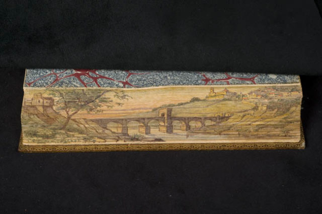Fore-edge painting of Childe Harold’s Pilgrimage by Lord Byron, 1812.