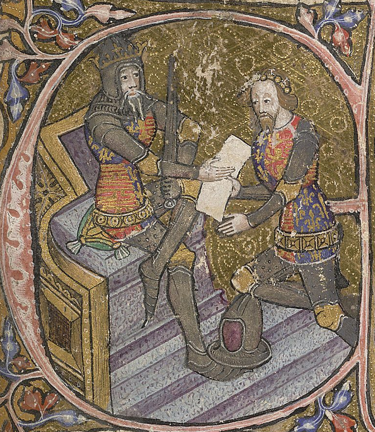 Edward, the Black Prince, is granted Aquitaine by his father King Edward III. 