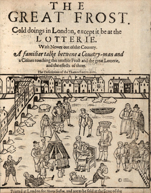 An account of the Frost Fair of 1608, believed to be the first