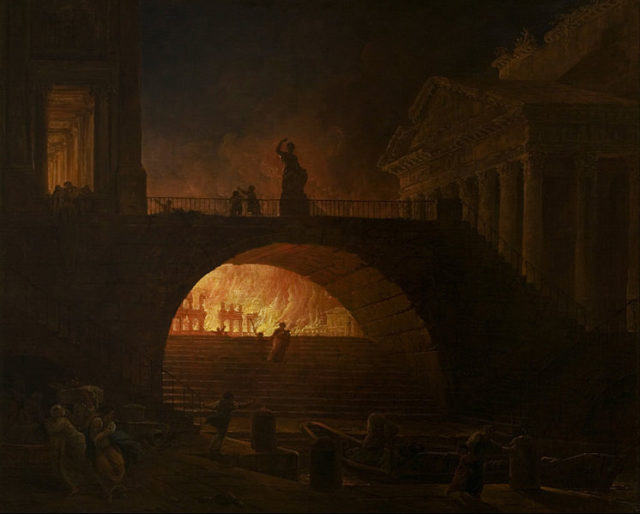 Hubert Robert, “The Fire of Rome”, 1785.