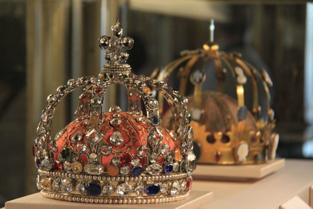 It was used at his coronation and was embellished with diamonds from the Royal Collection Photo Credit