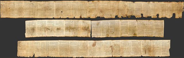 The Isaiah scroll (1QIsaa) contains almost the whole Book of Isaiah. Photo Credit