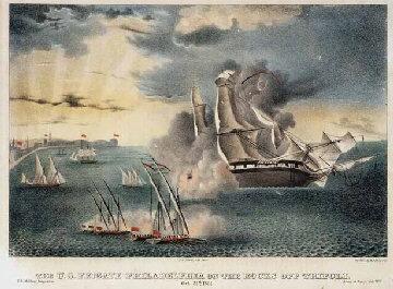 The Philadelphia aground off Tripoli, in October 1803
