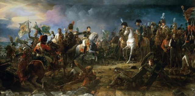 Napoléon at the Battle of Austerlitz by François Gérard, 2nd December 1805. One of the most important battles of the Napoleonic Wars and it is regarded as Napoleon’s greatest victory, defeating a much larger Russian and Austrian army led by Tsar Alexander I and Holy Roman Emperor Francis II