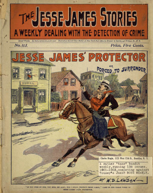 A dime novel featuring Jesse James from 1901.