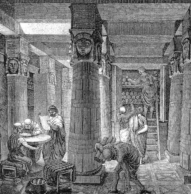 The Great Library of Alexandria, O. Von Corven, 19th century