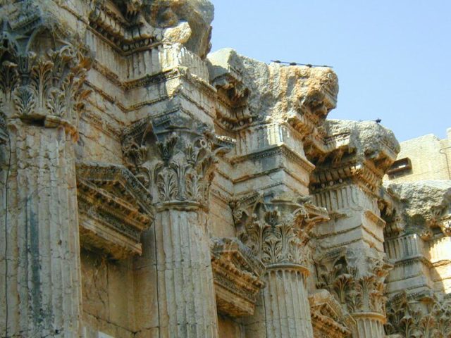 Corinthian capitals ornamenting the Temple of Bacchus Photo Credit
