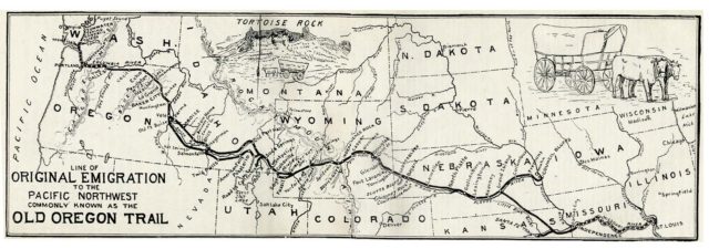 Map showing the location of The Oregon Trail
