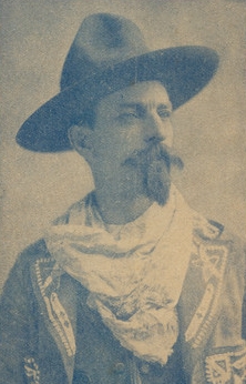 Stanley as depicted on the cover of his book ‘The Life and Adventures of the American Cow-Boy. Life in the Far West by Clark Stanley, Better Known as the Rattle-Snake King.