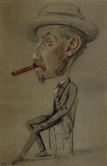 Monet’s caricature entitled “The Man with a Big Cigar”, ca. 1856.