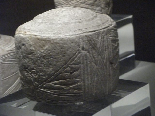 Side image of a drum with geometric patterns   Photo Credit