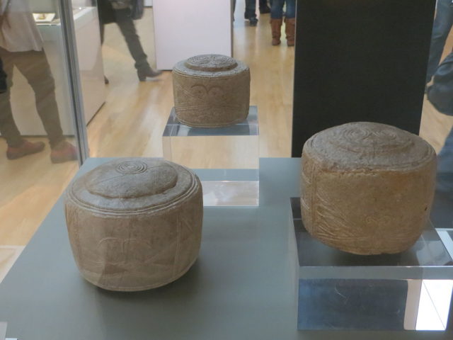 The Folkton Drums (Late Neolithic period, 2600-2000 BC) as currently displayed in the British Museum  Photo Credit