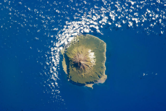 The island of Tristan da Cunha as seen from the International Space Station on 6 February 2013.