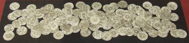 Silver coins from the find Photo Credit