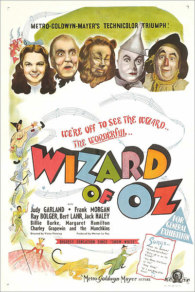 Wizard of Oz movie poster, 1939.
