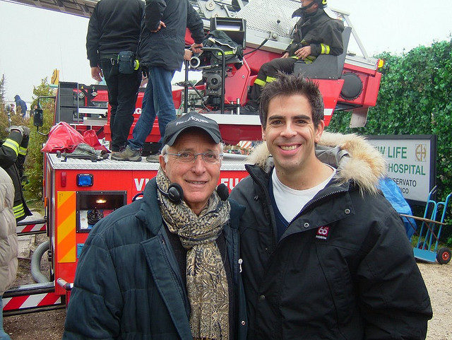 Ruggero Deodato with Eli Roth on the set of Hostel: Part II (2007)  Photo Credit