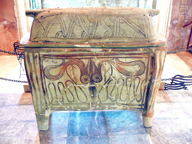Late Minoan sarcophagus from the necropolis of Armeni, 1400-1200 B.C. Archaeological Museum in Chania  Photo Credit