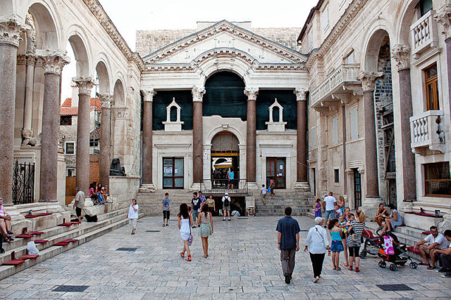 View of the peristyle (the central square within the Palace) towards the entrance of Diocletian’s quarters  Photo Credit