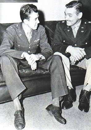 Lt. Col. James T. Stewart & Major Clark Gable – RAF Polebrook, 1943. Photo Credit