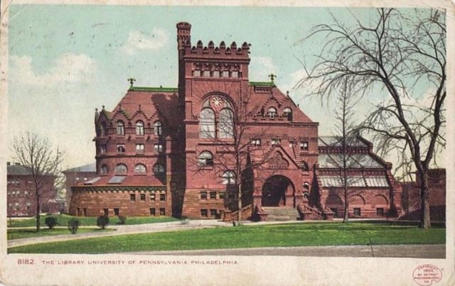 Postcard of the library from 1904.