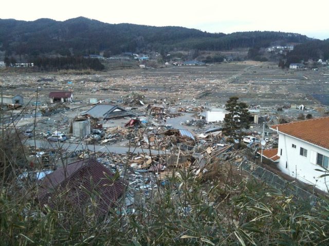 Devastation after tsunami in Rikuzentakata, Iwate, Japan, photo credit