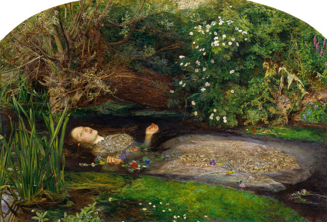 John Everett Millais’s Ophelia is the most prolific PRB painting, greatly admired for its beauty. (1852) Tate Britain, London