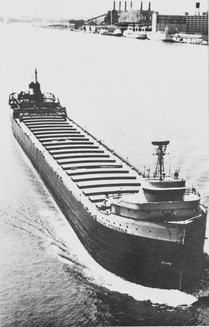 SS Edmund Fitzgerald, upbound and in ballast