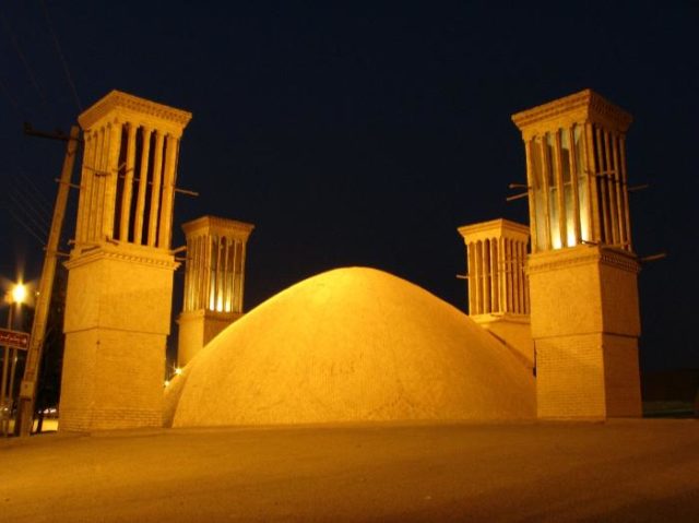 Ab Anbar lighted over nighttime  photo credit
