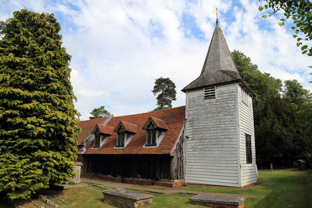 St Andrew’s parish church, Greensted, in the civil parish of Ongar, Essex, England, seen from the northwest  Photo Credit