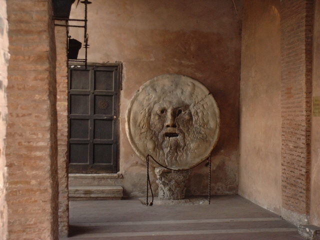Currently, the disk is in the portico of the Paleochristian church of Santa Maria in Cosmedin   Photo Credit
