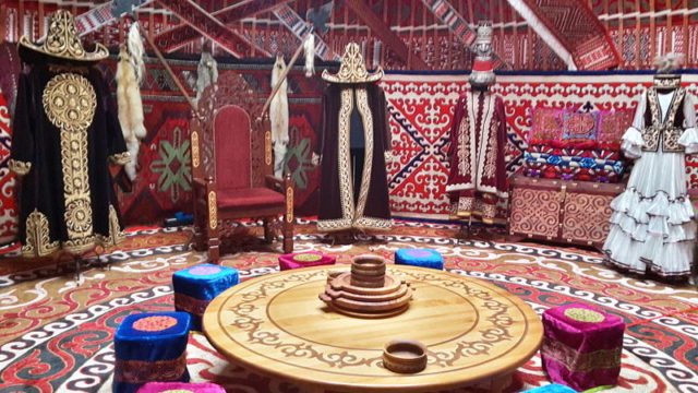 Inside a Kazakh traditional yurt Author:Popolon CC BY- SA 4.0