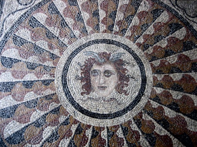 Medusa mosaic (2nd century BC) from Kos.    Photo Credit