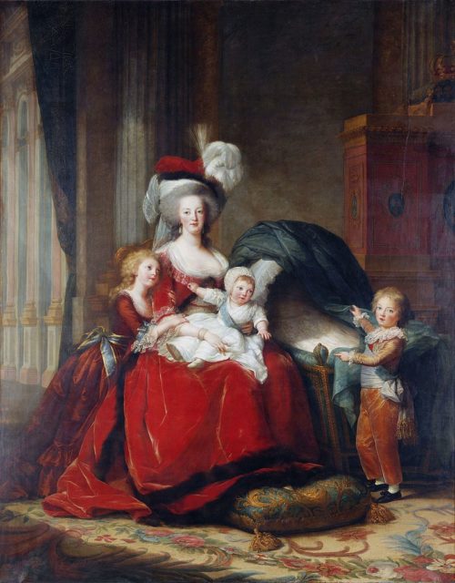 A painting of Marie Antoinette with her children