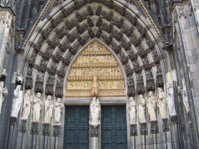 The main entrance shows the 19th-century decoration Photo Credit