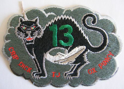 Here is the other patch the crew made for STS-41-C which would have been STS-13, and it landed on Friday the 13th. Photo Credit