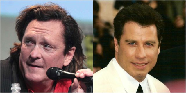 Left: Michael Madsen at the 2015 San Diego Comic Con International in San Diego, California. The Hateful Eight panel. Photo Credit. Right: John Travolta in 1997 Photo Credit