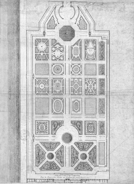 Le Nôtre’s Tuileries Garden plan, engraving by Israël Silvestre (1671)