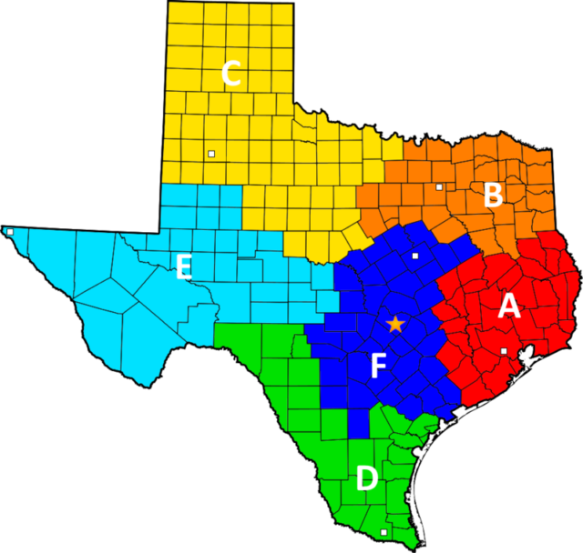 Texas Ranger Division companies map Photo Credit