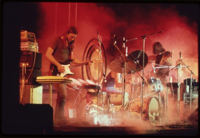 Pink Floyd performing on their early 1973 US tour, shortly before the release of “The Dark Side of the Moon”