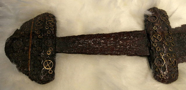 Type B sword hilt with gold “wheel” ornaments, dated c. 750–850, found in the river Meuse near Den Bosch, the Netherlands Photo Credit 