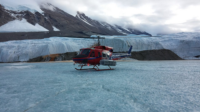 The helicopters of the US National Science Foundation (NSF) transported the material from the falls. Photo Credit